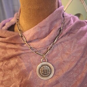 Silver Chain Necklace with Scales Pendant